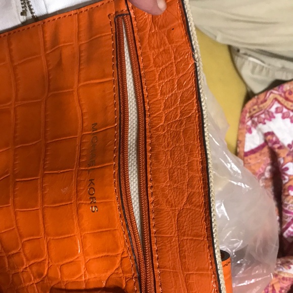 Michael Kors canvas and orange croc leather. - Picture 8 of 8